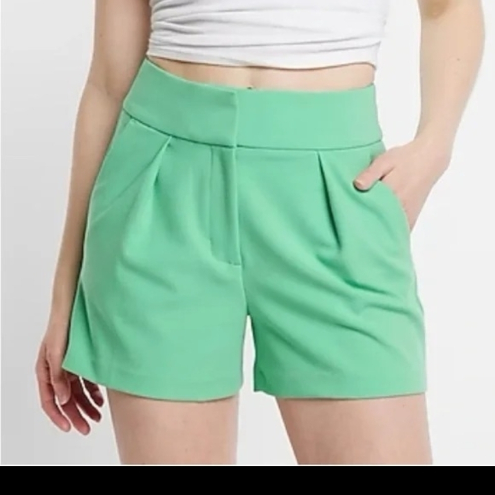 Express Stylist Super High Waist Green Shorts